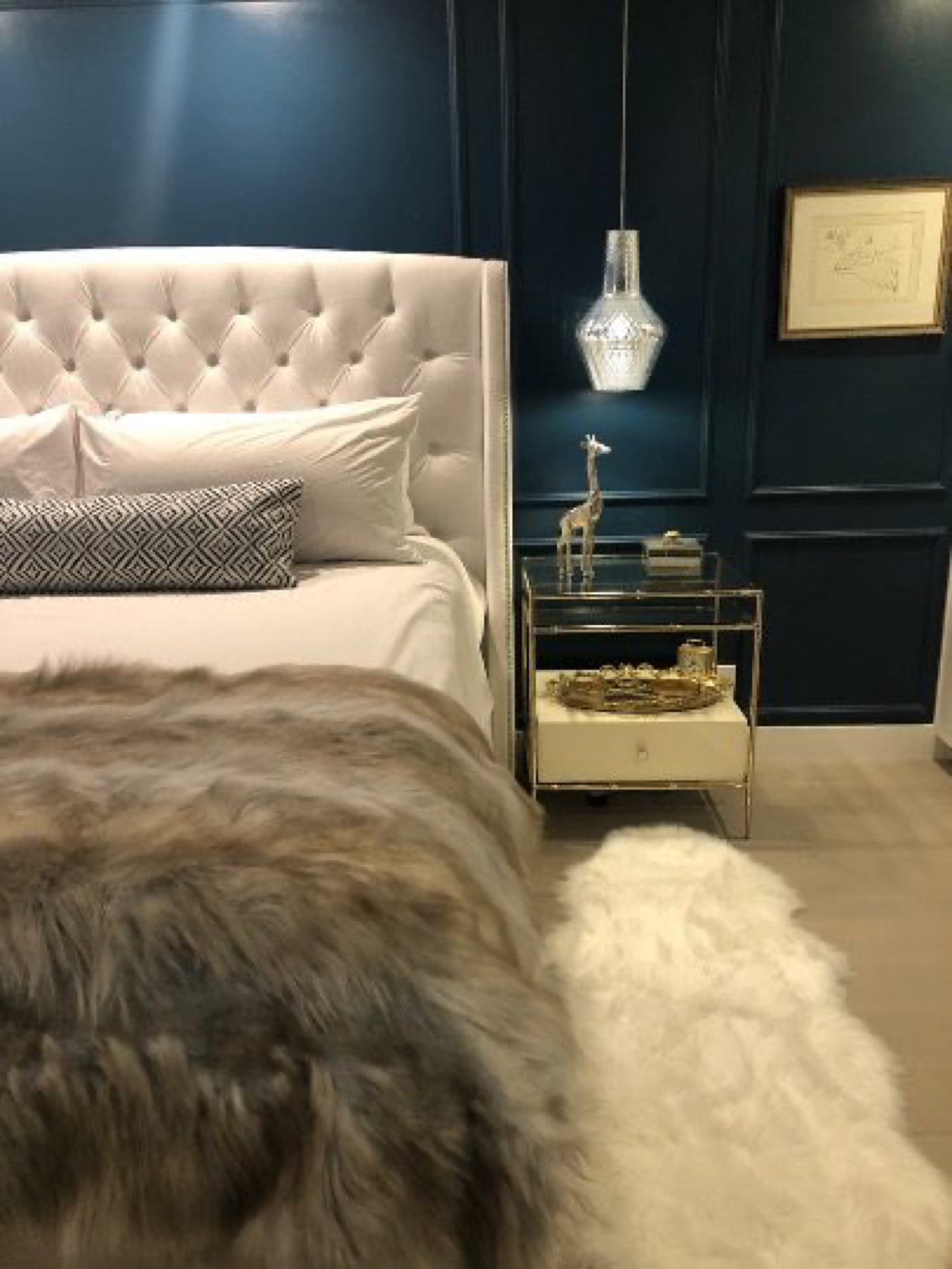 Rue Montagne glam bedroom by Donna Brann Interiors